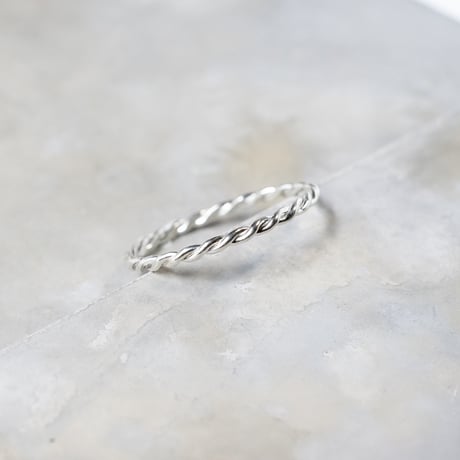 シルバーツイストロープリング 0.8mm×2 鏡面 3号～27号｜WKH TWIST ROPE RING 0.8×2 sv gloss｜FA-1078