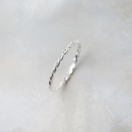 シルバーツイストロープリング 0.8mm×2 鏡面 3号～27号｜WKH TWIST ROPE RING 0.8×2 sv gloss｜FA-1078