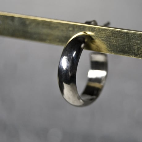 シルバープレーンフープピアス 5.0mm幅 鏡面｜WKS PLANE HOOP PIERCED EARRING 5.0 sv mirror｜FA-381
