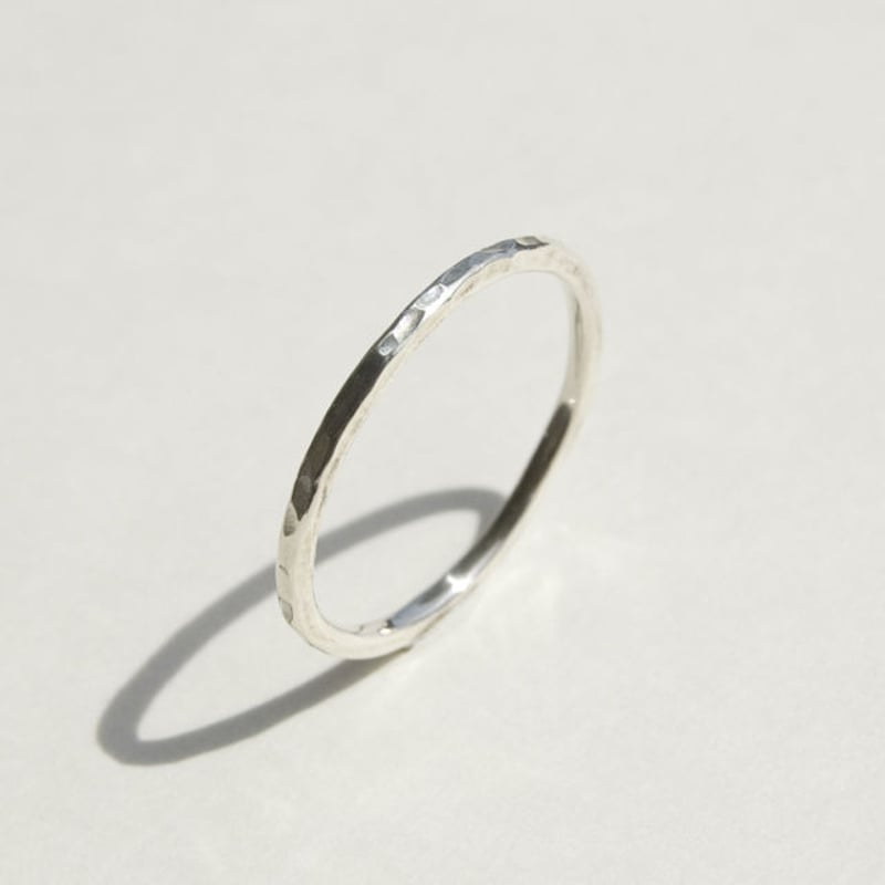 シルバープレーンリング 1.5mm幅 槌目 3号～27号｜WKS PLANE RING 1.5