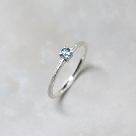 ブルージルコン ラウンド3mm シルバープレーンリング 1.5mm幅 つや消し 3号～21号｜WKC BLUE ZIRCON RD3mm PLAIN RING 1.5 sv matte｜FA-1065