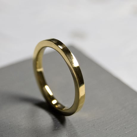 K24GPゴールドフラットリング 2.0mm幅 鏡面 3号～27号｜WKS K24GP FLAT RING 2.0 bs mirror｜FA-475