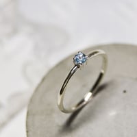 トパーズ アクアブルー ラウンド3mm シルバープレーンリング 1.5mm幅 鏡面｜W.K.W. TOPAZ AQUA BLUE RD3mm PLANE RING 1.5 sv mirror｜272
