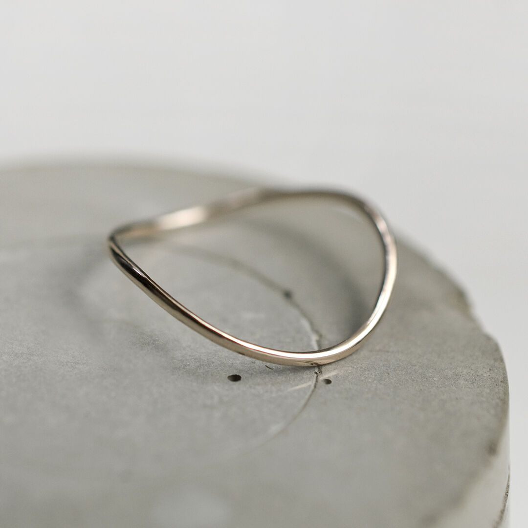 こはぴょ♡K18PG ピンクゴールドウェーブリング 11号 作家様制作 K18PGピンクゴールドウェーブプレーンリング 1.0mm幅 鏡面 3号～27号