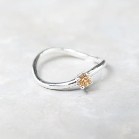 インペリアルトパーズ ラウンド3mm シルバーウェーブプレーンリング 1.5mm幅 鏡面 3号～19号｜FA-1025