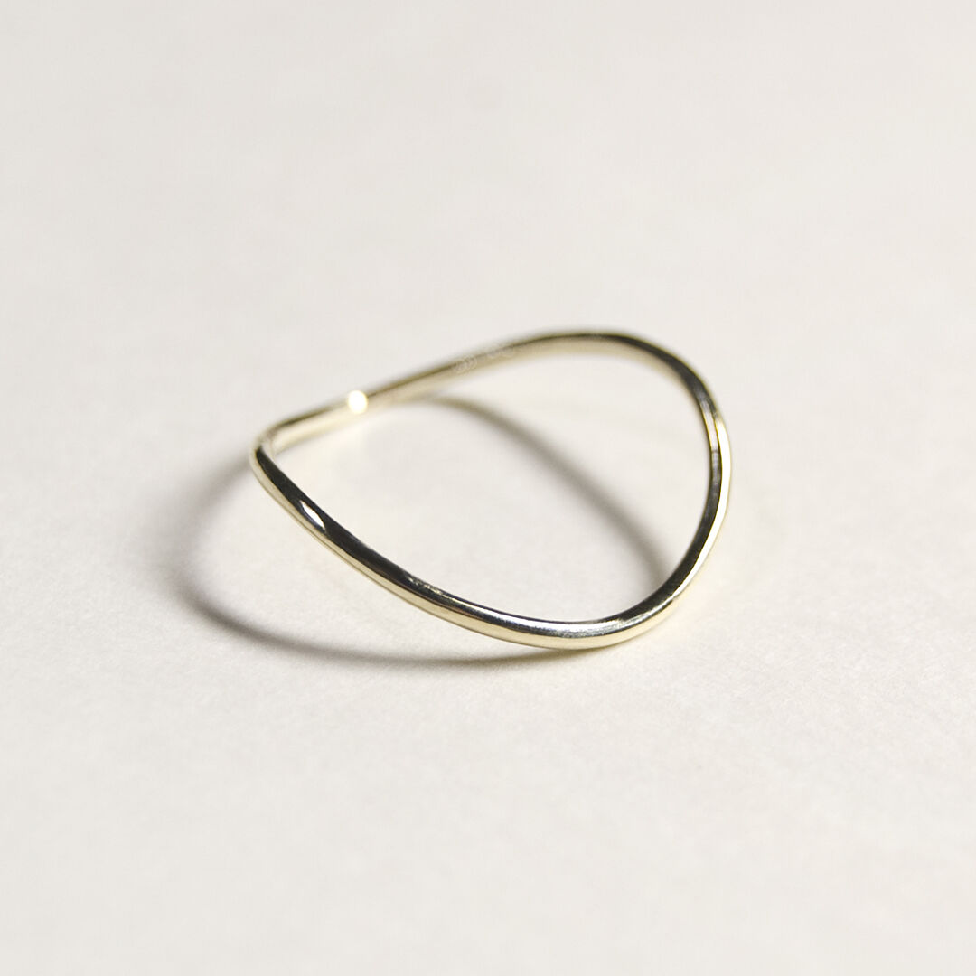 K10ゴールドウェーブプレーンリング 1.0mm幅 鏡面 3号～27号｜WKS WAVE