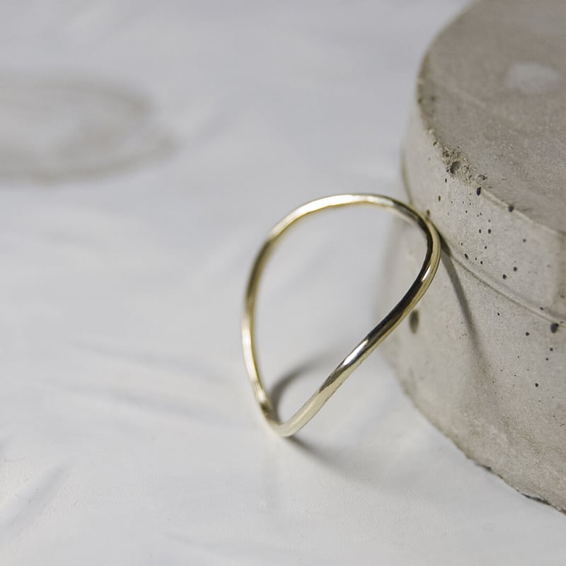 K10ゴールドウェーブプレーンリング 1.0mm幅 鏡面 3号～27号｜WKS WAVE