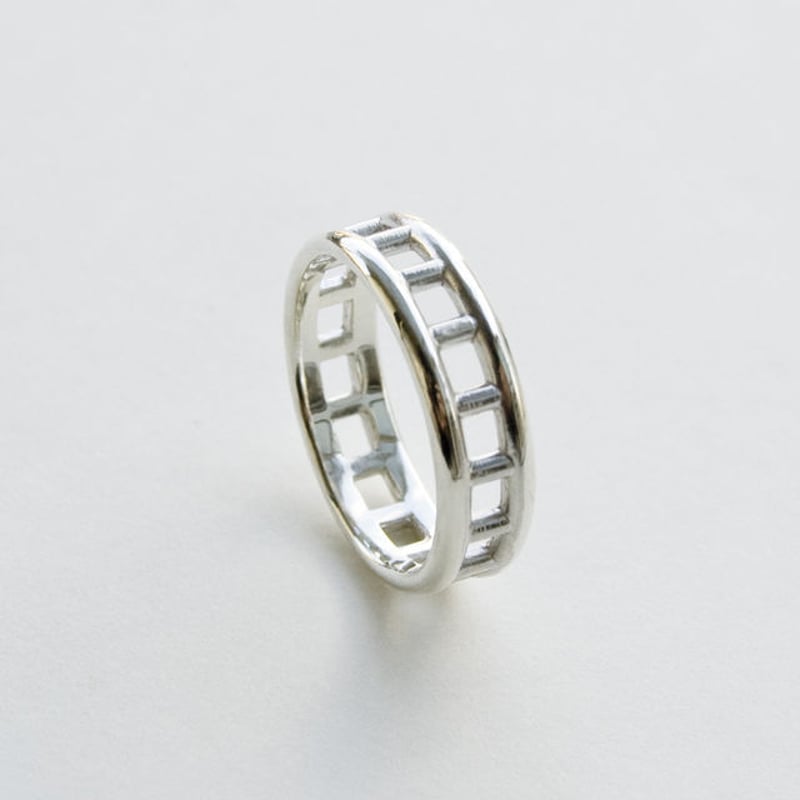 シルバーラダーリング 5.7mm幅 鏡面 3号～23号｜WKS LADDER RING 5.7