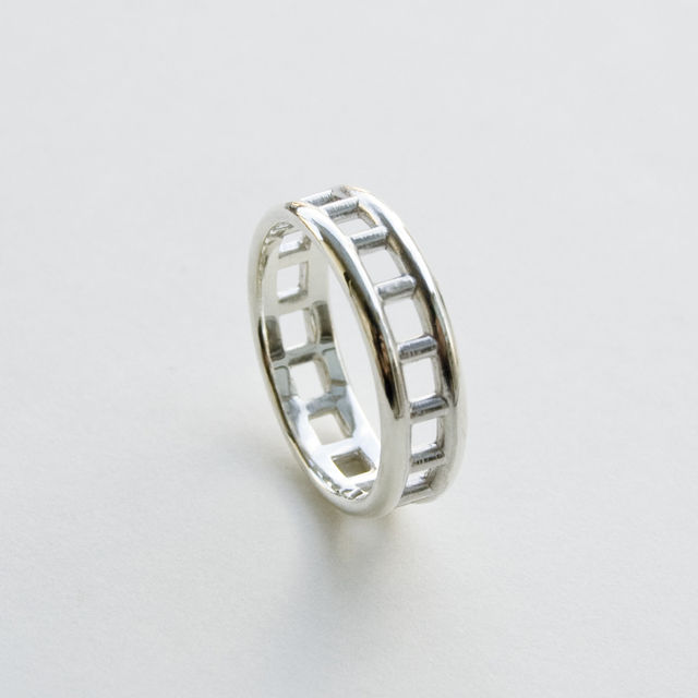 シルバーラダーリング 5.7mm幅 鏡面 3号～23号｜WKS LADDER RING 5.7