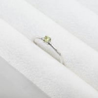 ペリドット ラウンド3mm シルバープレーンリング 1.5mm幅 つや消し槌目 3号～21号｜FA-1069