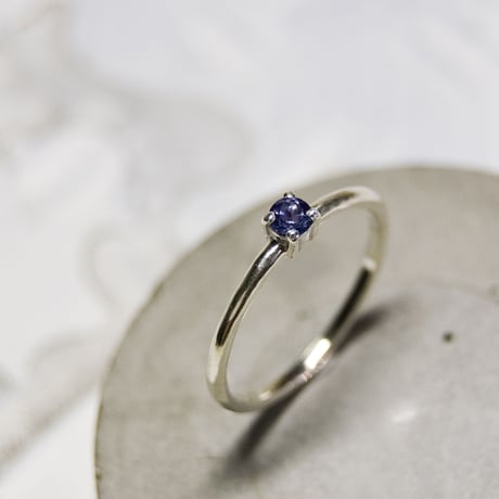 アイオライト ラウンド3mm シルバープレーンリング 1.5mm幅 鏡面 3号～21号｜W.K.W. IOLITE RD3mm PLANE RING 1.5 sv mirror｜FA-280