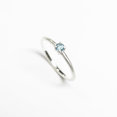 ブルージルコン ラウンド3mm シルバープレーンリング 1.5mm幅 つや消し 3号～21号｜WKC BLUE ZIRCON RD3mm PLAIN RING 1.5 sv matte｜FA-1065