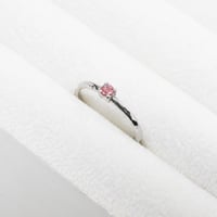 ピンクトルマリン ラウンド3mm RH.Pロジウムプレーンリング 1.5mm幅 槌目 3号～21号｜FA-1048