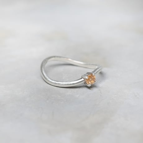 インペリアルトパーズ ラウンド3mm シルバーウェーブプレーンリング 1.5mm幅 つや消し 3号～19号｜FA-1026