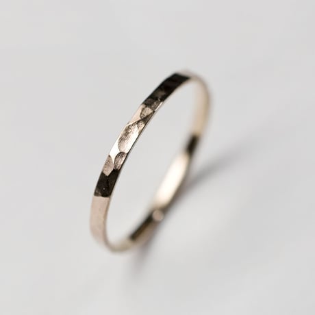 PGPピンクゴールドシンフラットリング 2.0mm幅 槌目 3号～27号｜WKH PGP THIN FLAT RING 2.0 bs hammer｜FA-758