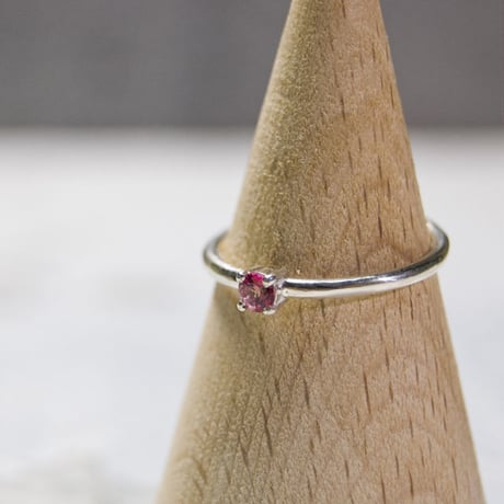 トパーズ ピンク ラウンド3mm シルバープレーンリング 1.5mm幅 鏡面｜W.K.W. TOPAZ PINK RD3mm PLANE RING 1.5 sv mirror｜FA-273