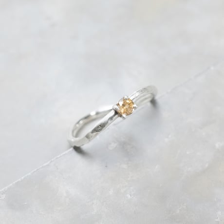 インペリアルトパーズ ラウンド3mm シルバーウェーブプレーンリング 1.5mm幅 つや消し槌目 3号～19号｜FA-1031