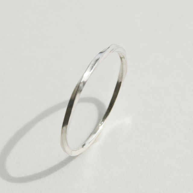 シルバーツイストリング 1.0mm幅 鏡面 3号～27号｜WKS TWIST RING 1.0
