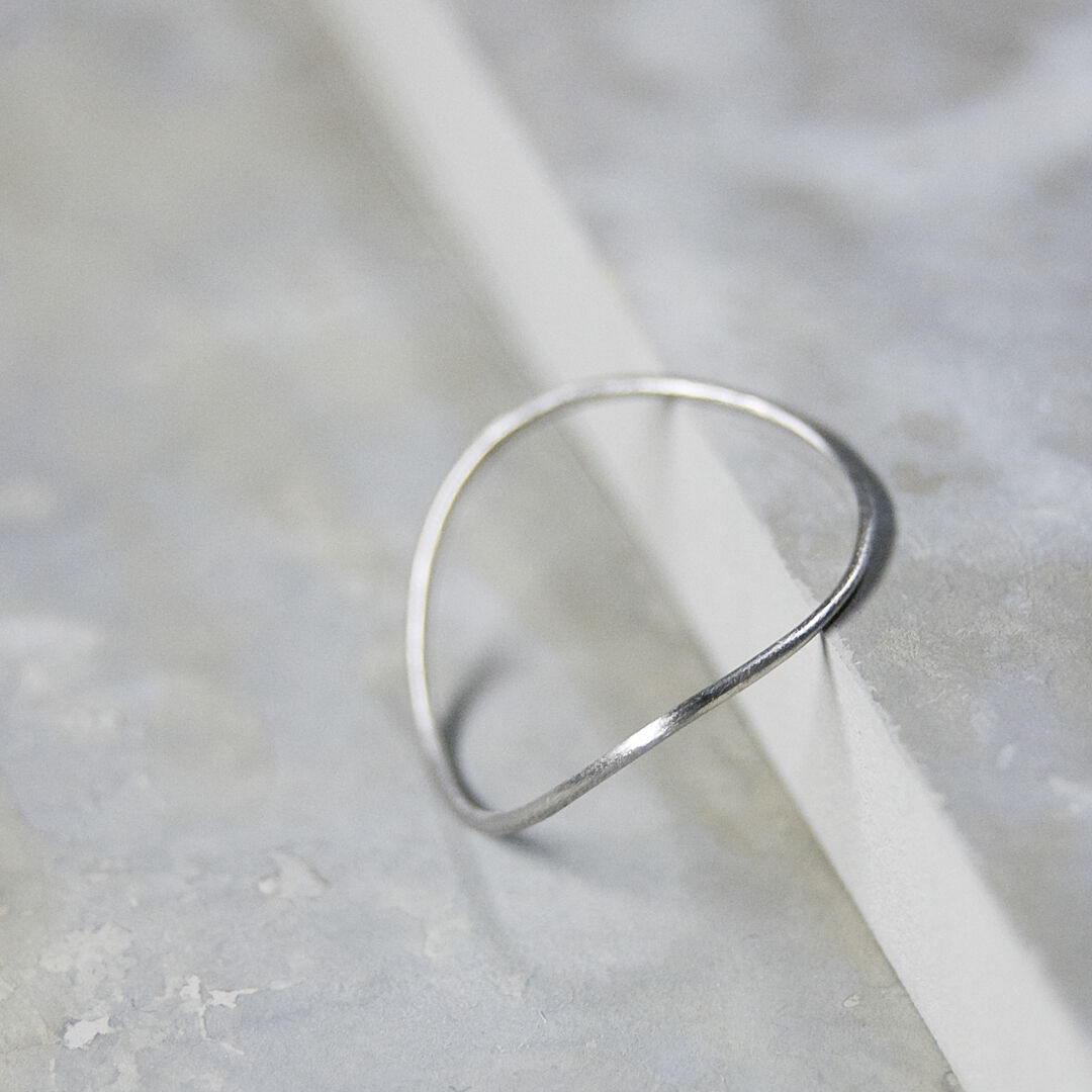 PT900プラチナウェーブプレーンリング 0.8mm幅 つや消し 3号～27号