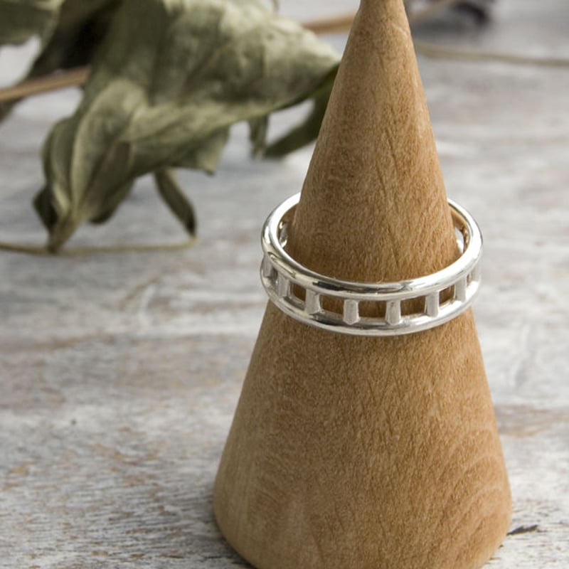 シルバーラダーリング 5.7mm幅 鏡面 3号～23号｜WKS LADDER RING 5.7