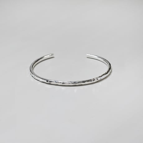 シルバーラウンドプレーンバングル 3.0mm幅 槌目｜FA-1109
