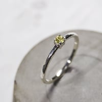 シトリン ラウンド3mm シルバープレーンリング 1.5mm幅 槌目｜W.K.W. CITRINE RD3mm PLANE RING 1.5 sv hammer finish｜FA-291