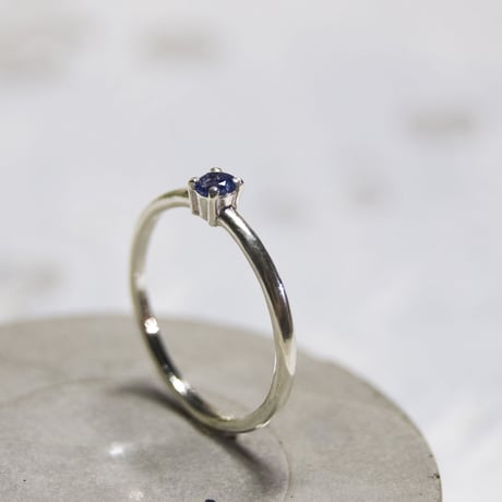 アイオライト ラウンド3mm シルバープレーンリング 1.5mm幅 鏡面 3号～21号｜W.K.W. IOLITE RD3mm PLANE RING 1.5 sv mirror｜FA-280