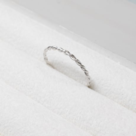 シルバーツイストロープリング 0.8mm×2 つや消し 3号～27号｜WKH TWIST ROPE RING 0.8×2 sv matte｜FA-1079