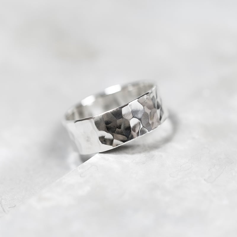 シルバーフラットリング 7.0mm幅 槌目｜FA-209 | WAS KNOT WAS THE