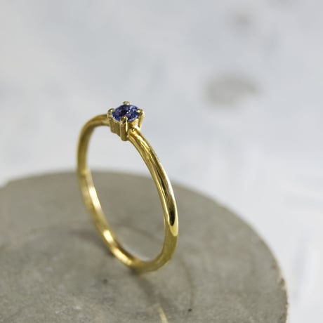 アイオライト ラウンド3mm K24GPプレーンリング 1.5mm幅 鏡面｜W.K.W. K24GP IOLITE RD3mm PLANE RING 1.5 sv mirror｜FA-284