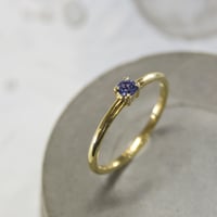 アイオライト ラウンド3mm K24GPプレーンリング 1.5mm幅 鏡面｜W.K.W. K24GP IOLITE RD3mm PLANE RING 1.5 sv mirror｜FA-284