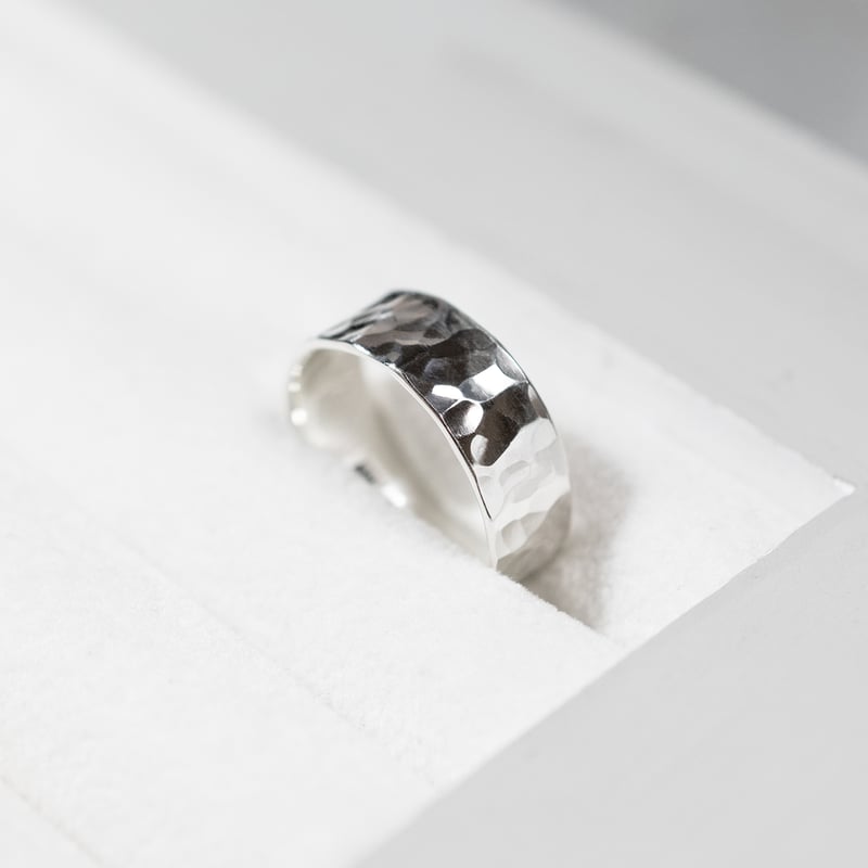 シルバーフラットリング 7.0mm幅 槌目｜FA-209 | WAS KNOT WAS THE