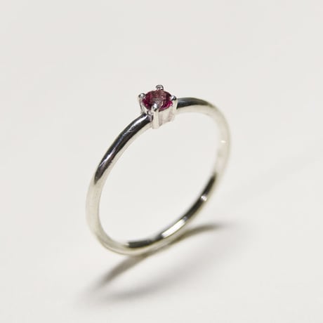 トパーズ ピンク ラウンド3mm シルバープレーンリング 1.5mm幅 鏡面｜W.K.W. TOPAZ PINK RD3mm PLANE RING 1.5 sv mirror｜FA-273