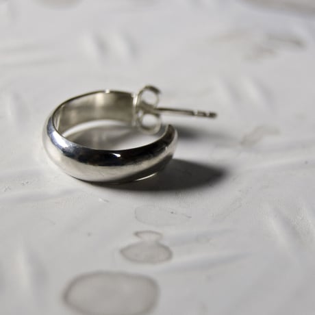 シルバープレーンフープピアス 5.0mm幅 鏡面｜WKS PLANE HOOP PIERCED EARRING 5.0 sv mirror｜FA-381
