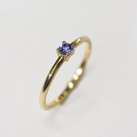 アイオライト ラウンド3mm K24GPプレーンリング 1.5mm幅 鏡面｜W.K.W. K24GP IOLITE RD3mm PLANE RING 1.5 sv mirror｜FA-284