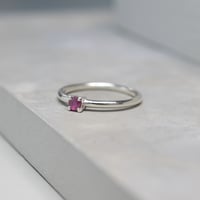 ルビー ラウンド3mm シルバープレーンリング 1.5mm幅 鏡面｜FA-1144