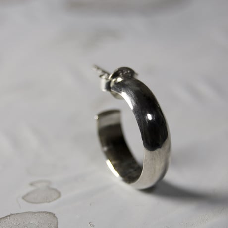 シルバープレーンフープピアス 5.0mm幅 鏡面｜WKS PLANE HOOP PIERCED EARRING 5.0 sv mirror｜FA-381