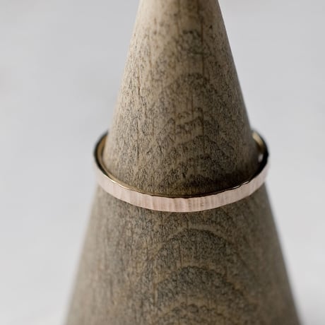 PGPピンクゴールドシンフラットリング 2.0mm幅 縦槌目 3号～27号｜WKH PGP THIN FLAT RING 2.0 bs vertical hammer｜FA-759