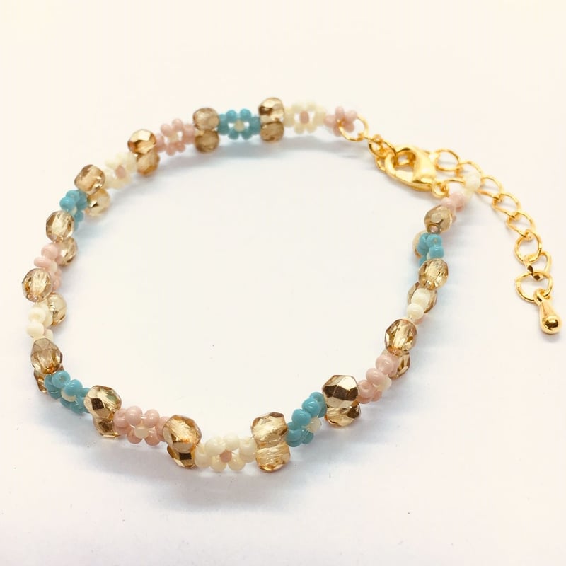 ハンドメイド ビーズブレスレット A-a041 | MORINOKAZE Handicraft ハンドメイド ビーズブレスレット A-a041 | MORINOKAZE Handicraft