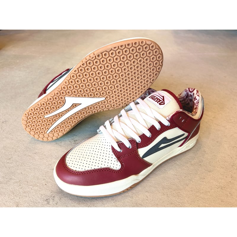LAKAI x ERASED TELFORD LOW DARK RED/CREAM LEATH