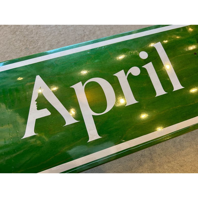 APRIL スケートボードデッキ 8.0インチ OG LOGO GREEN INVERT (W
