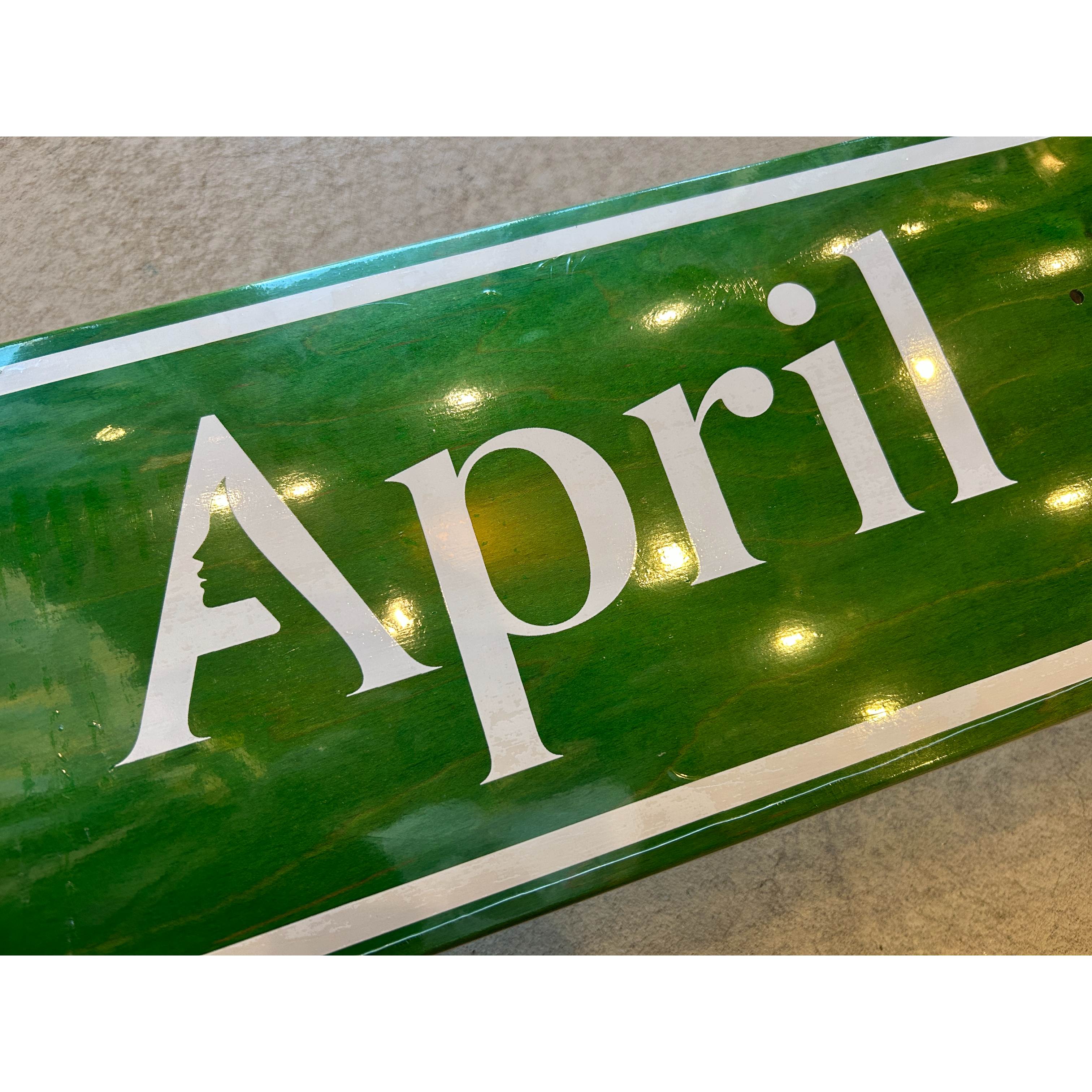 APRIL スケートボードデッキ 8.0インチ OG LOGO GREEN INVERT (W
