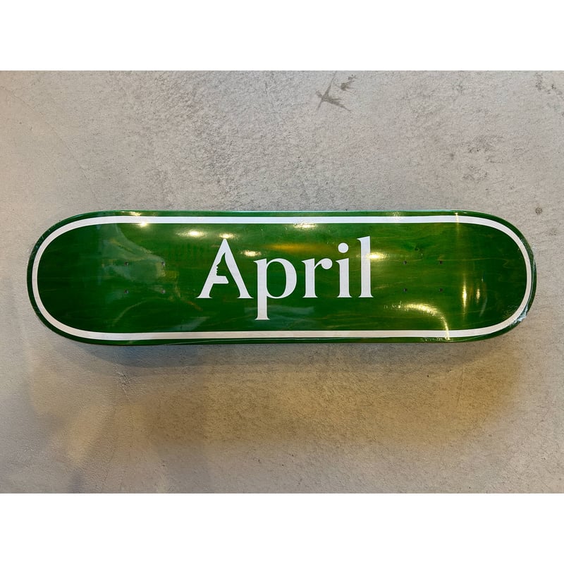 APRIL スケートボードデッキ 8.0インチ OG LOGO GREEN INVERT (W