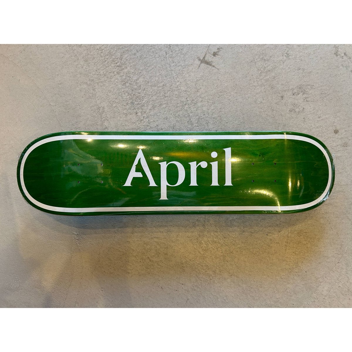 APRIL スケートボードデッキ 8.0インチ OG LOGO GREEN INVERT (W