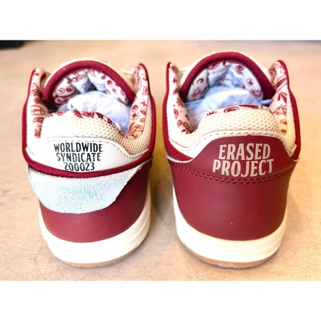 LAKAI x ERASED TELFORD LOW DARK RED/CREAM LEATHER