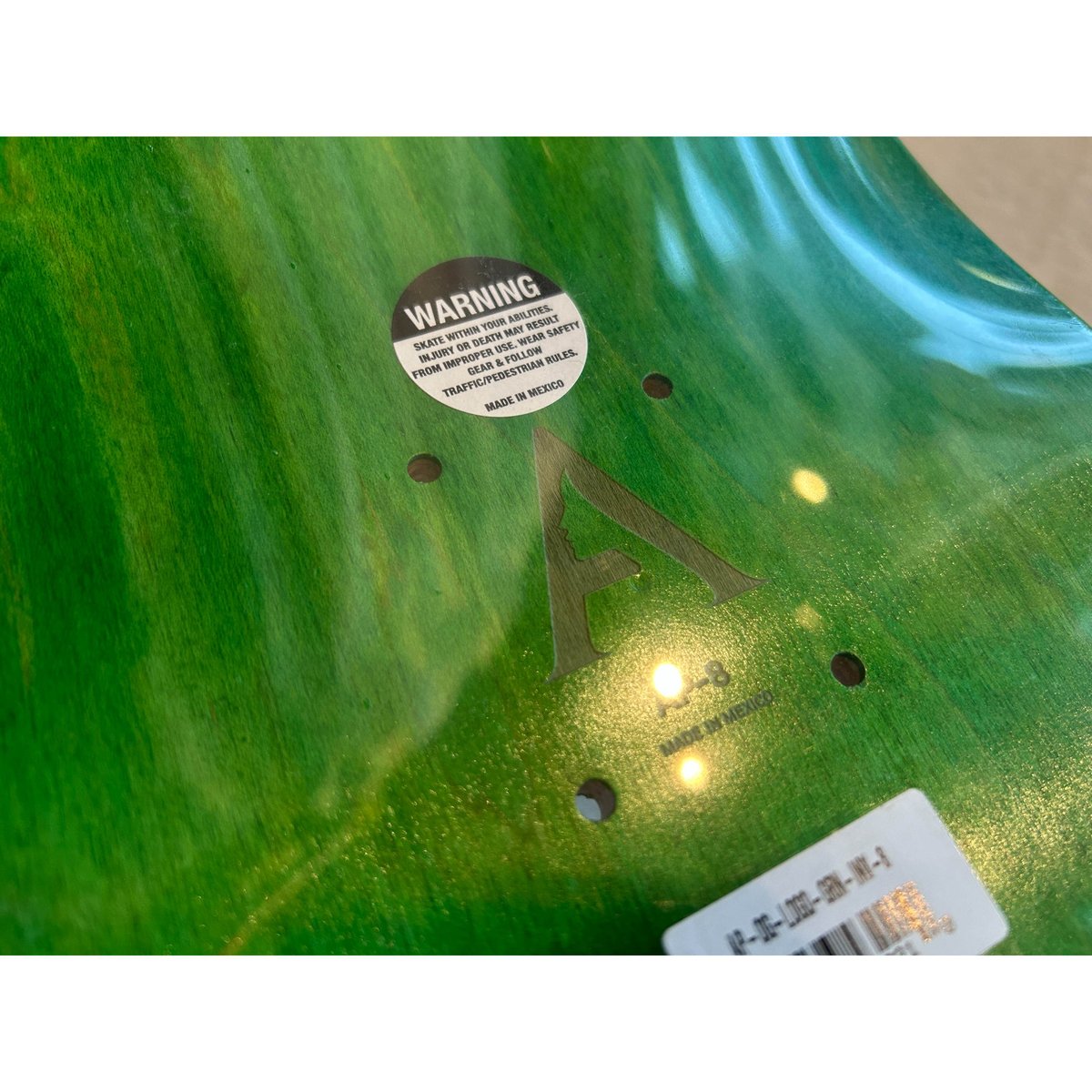 APRIL スケートボードデッキ 8.0インチ OG LOGO GREEN INVERT (W