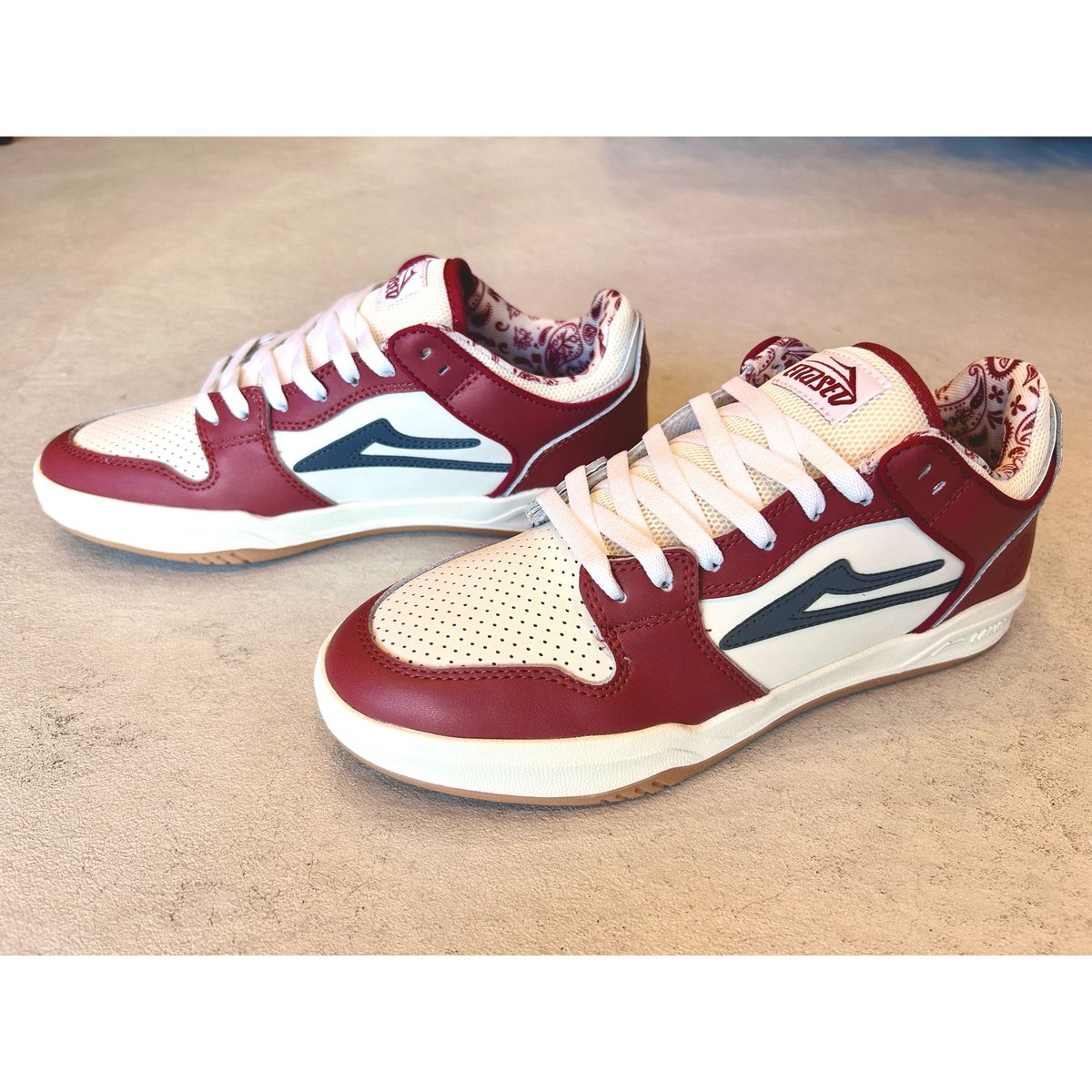 LAKAI x ERASED TELFORD LOW DARK RED/CREAM LEATH