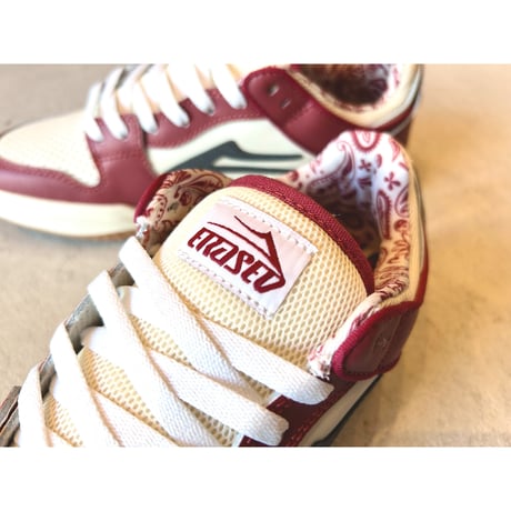 LAKAI x ERASED TELFORD LOW DARK RED/CREAM LEATHER