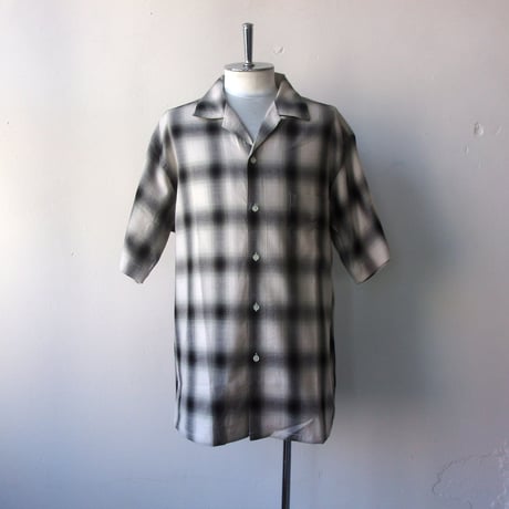 AVontade Open Collar Shirts SS -Cotton/Rayon Shadow Check-VTD-0383-SH アボンタージ オープンカラーシャツ チェック【2026SS】