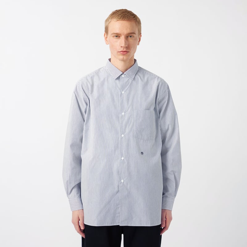 nanamica Regular Collar Stripe Wind Shirt / SUG